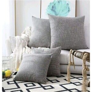 2 Pack Decorative Linen Throw Pillow Covers Outdoor Pillows Cover Large Cushion